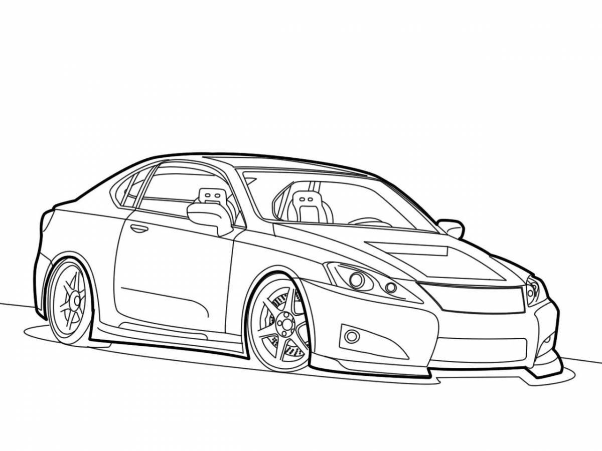 Colourful lexus coloring book for kids