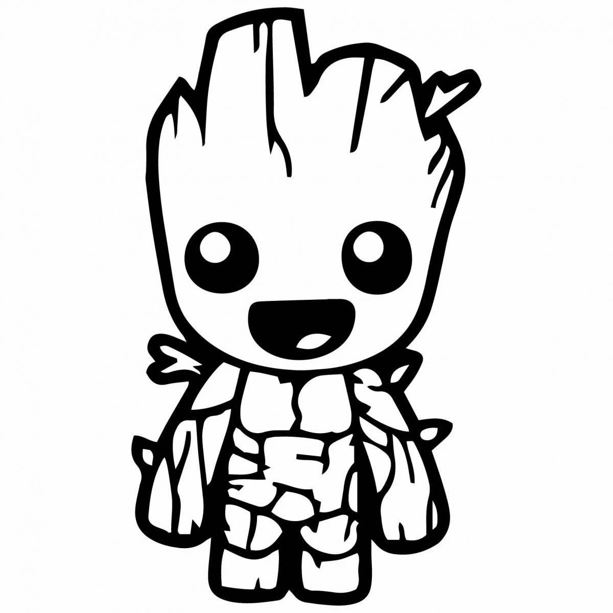 Marvel groot coloring page