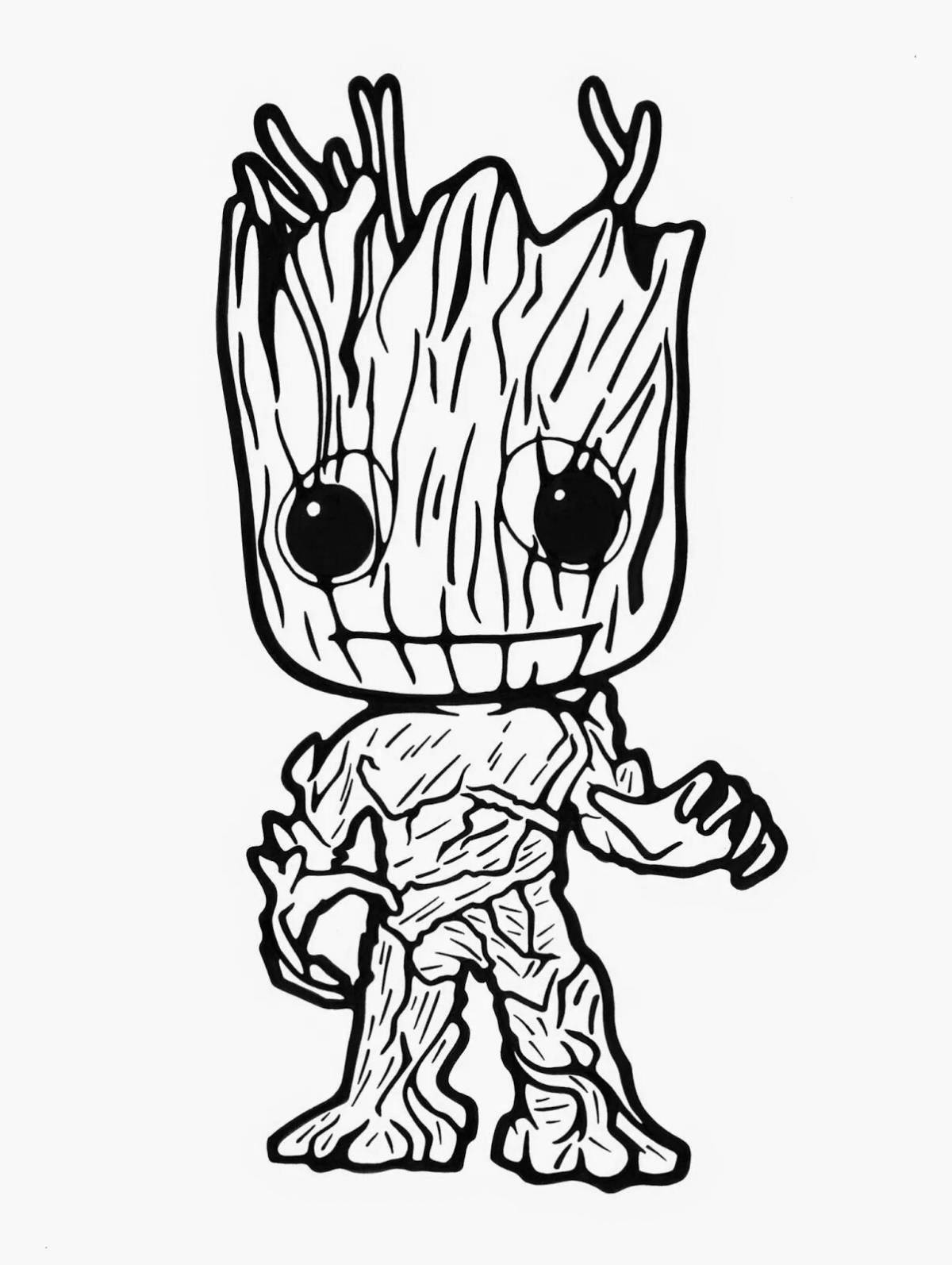 Fun coloring Groot from marvel