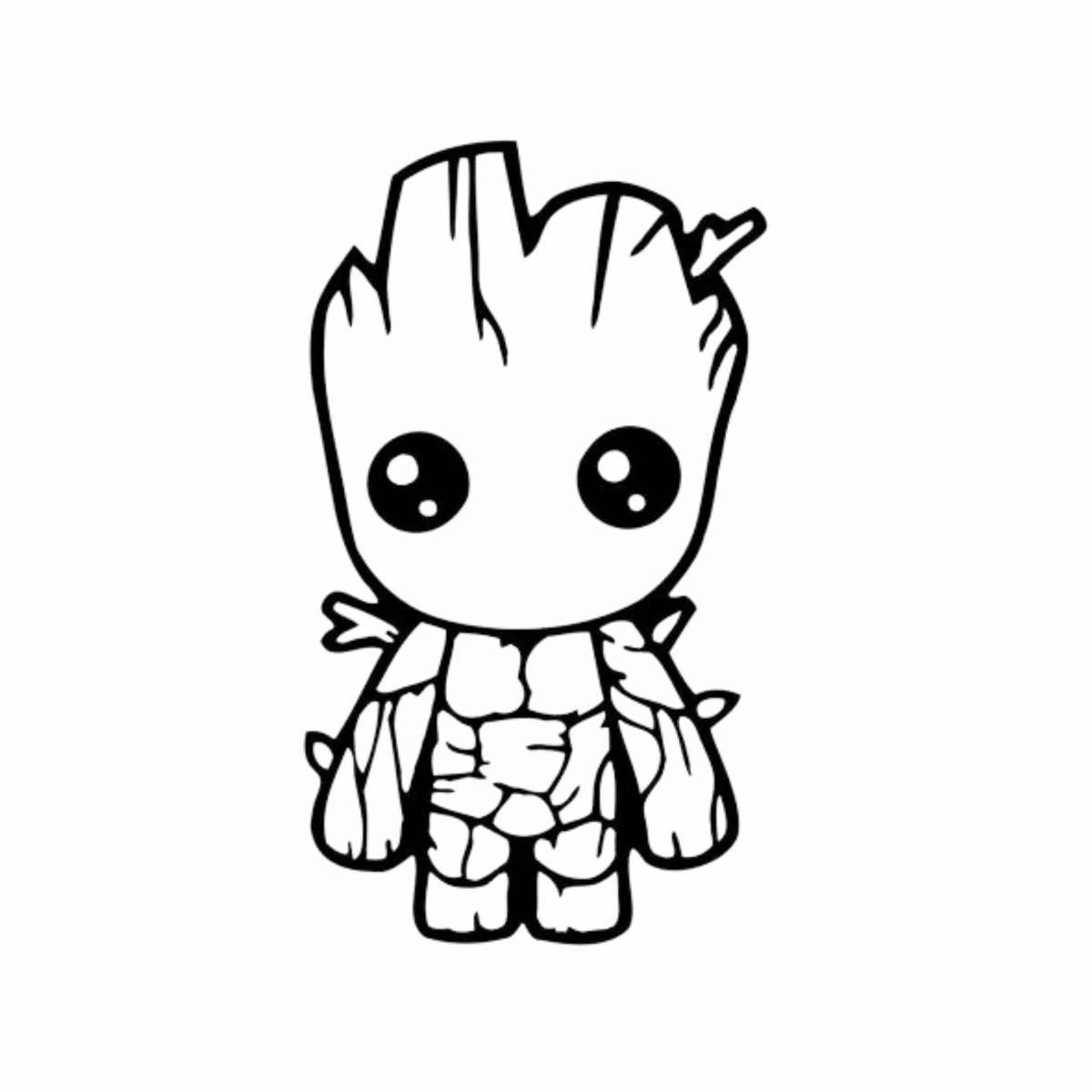 Adorable groot coloring from marvel