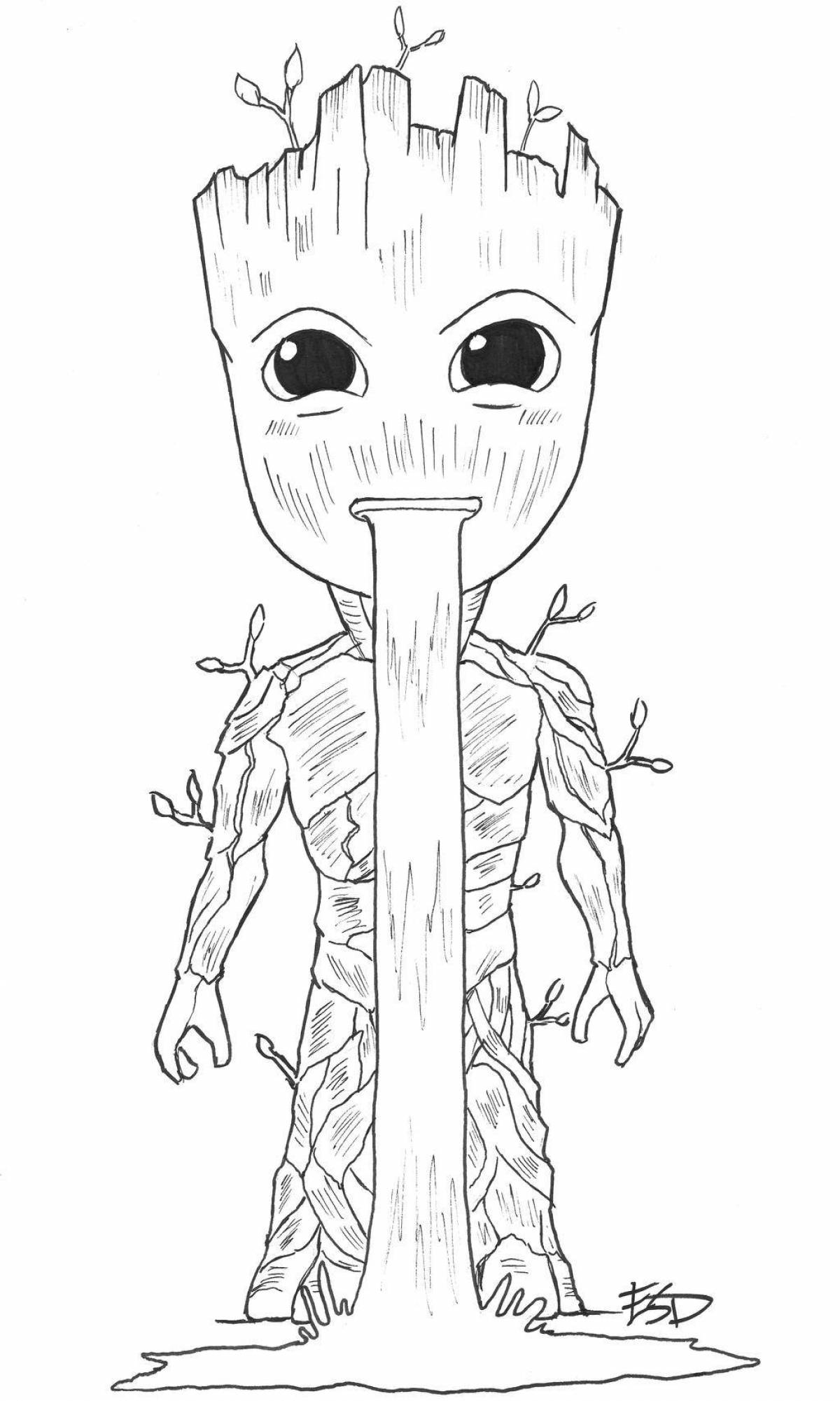 Exquisite marvel groot coloring book