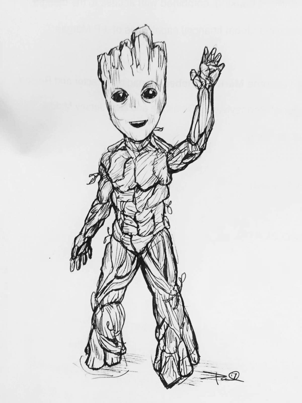 Groot's tempting coloring from marvel