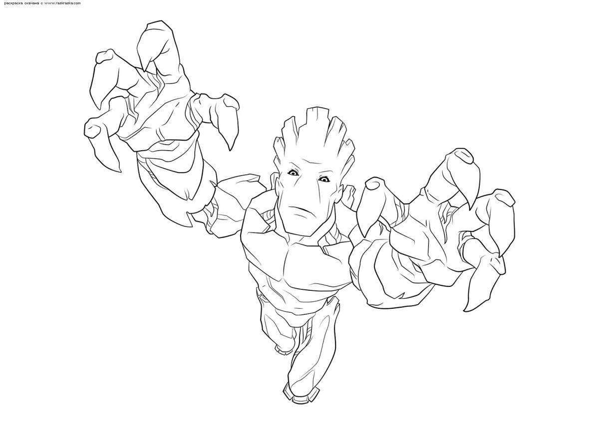Marvel Groot Glitter Coloring Page