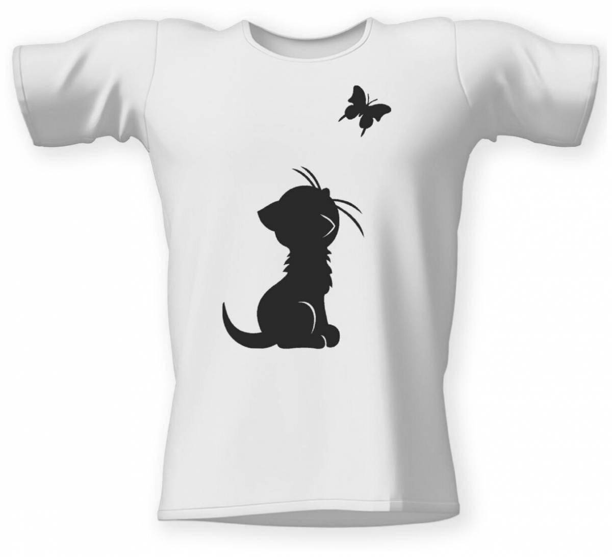 T-shirt with funny kitten coloring