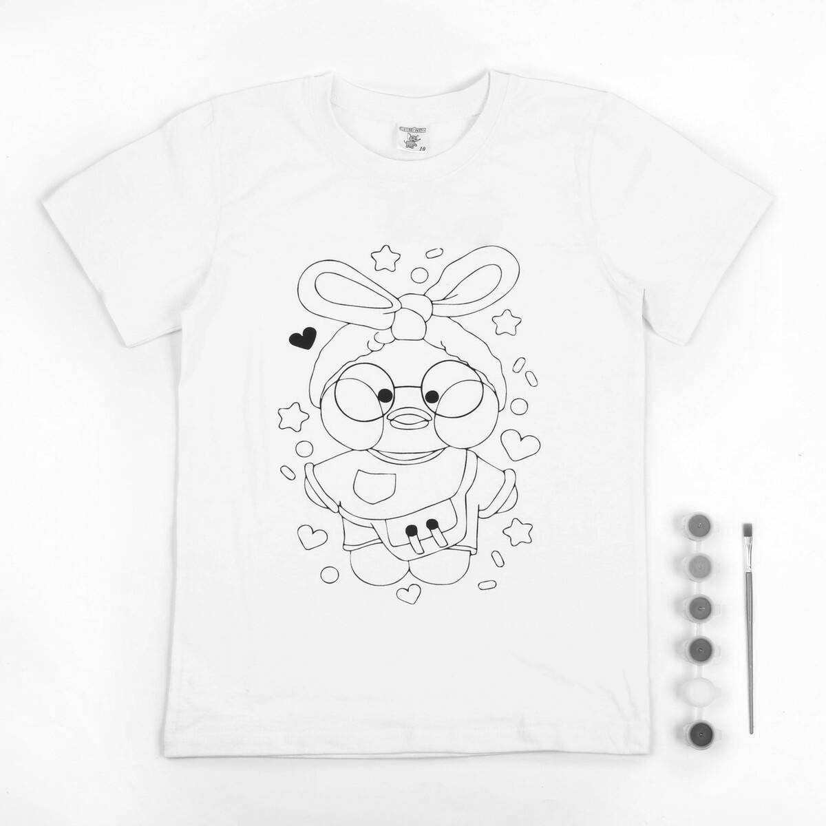 Раскраска юмористическая футболка с котенком