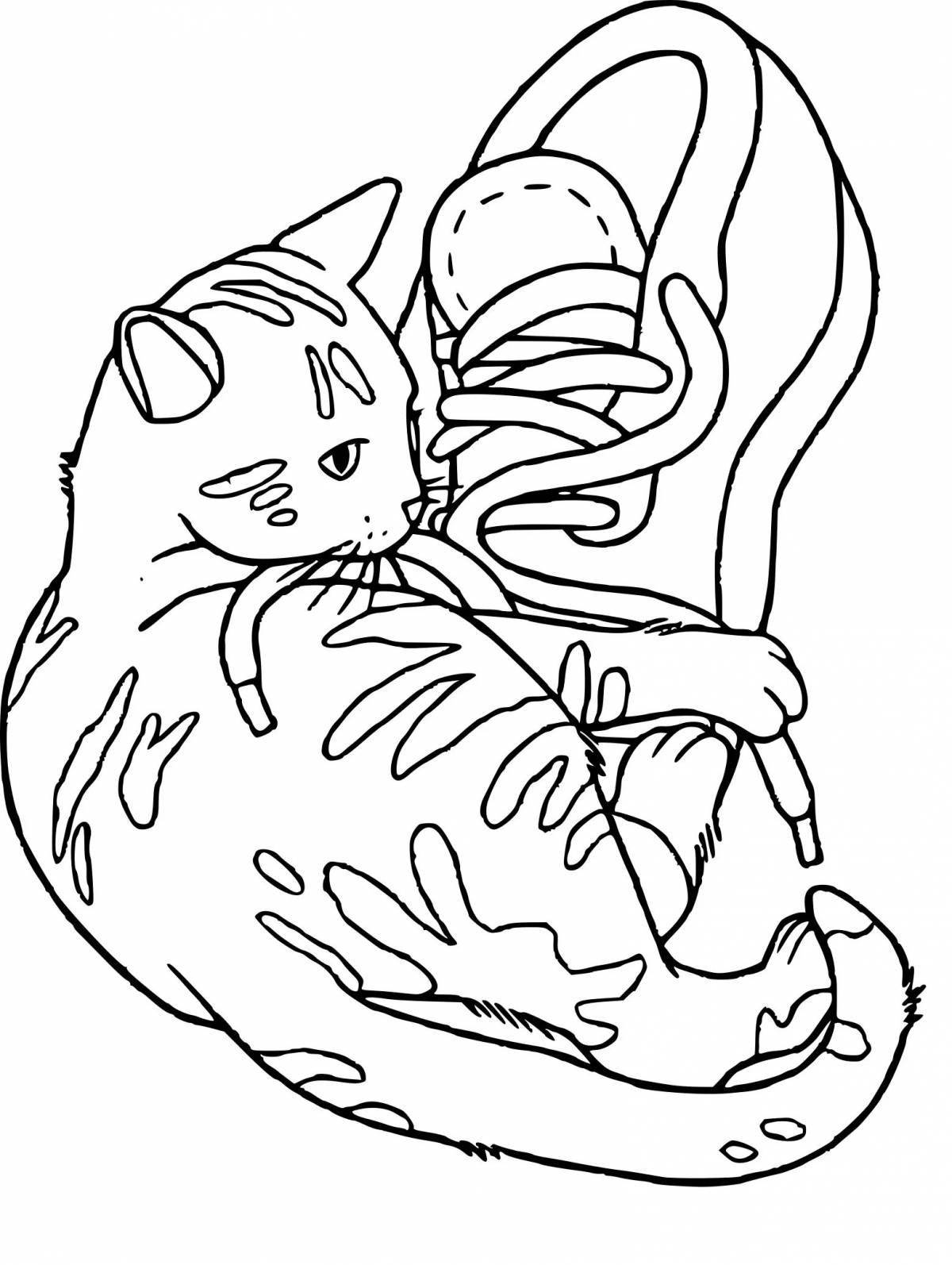 Причудливая раскраска котенка мерч
