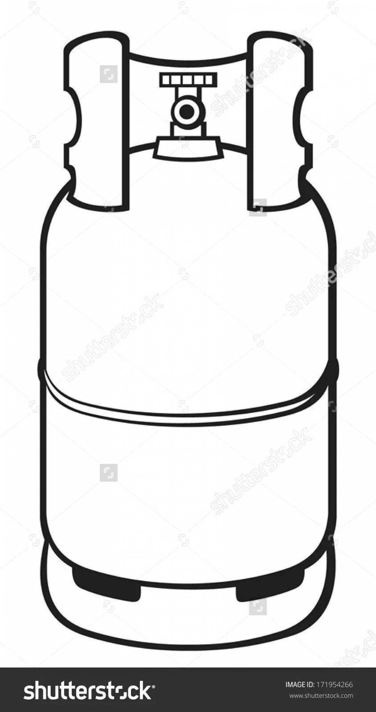 Colourful gas cylinders coloring book