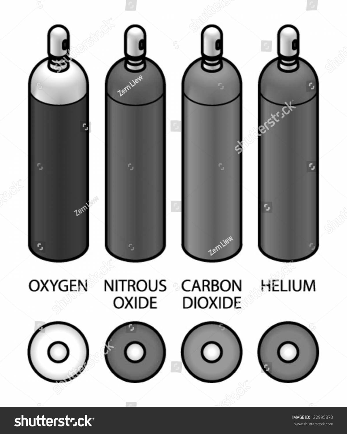 Colouring funny gas cylinders