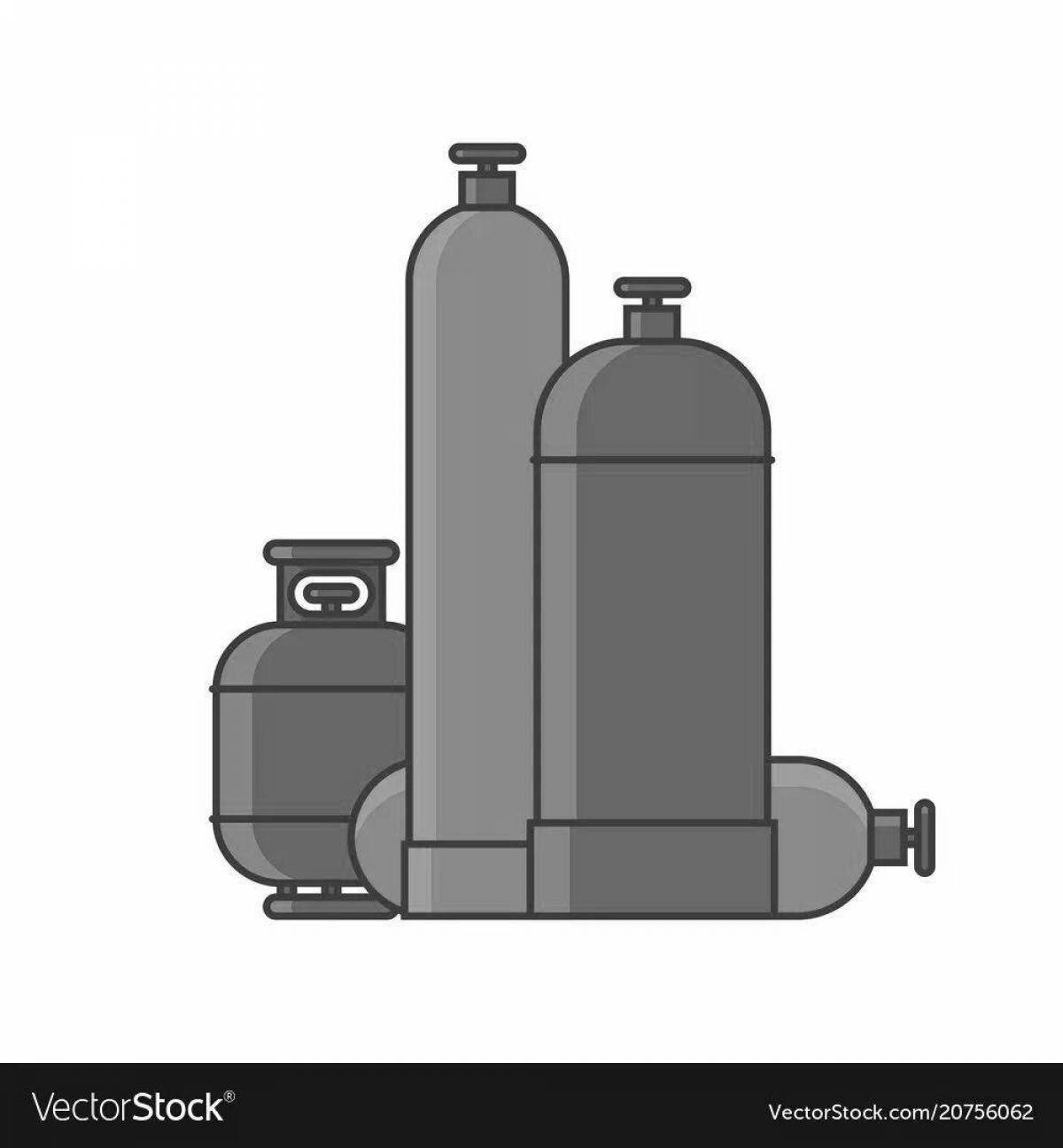 Colouring happy gas cylinders
