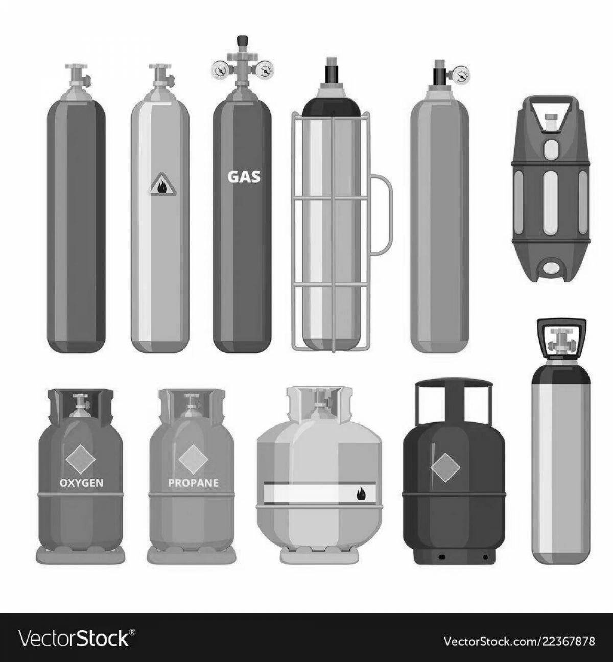 Playful gas cylinder coloring page