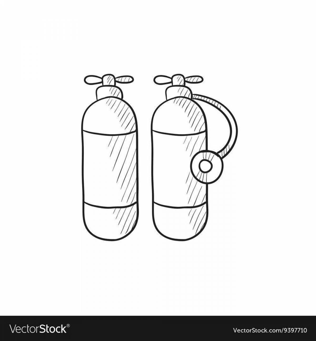 Exciting coloring of gas bottles