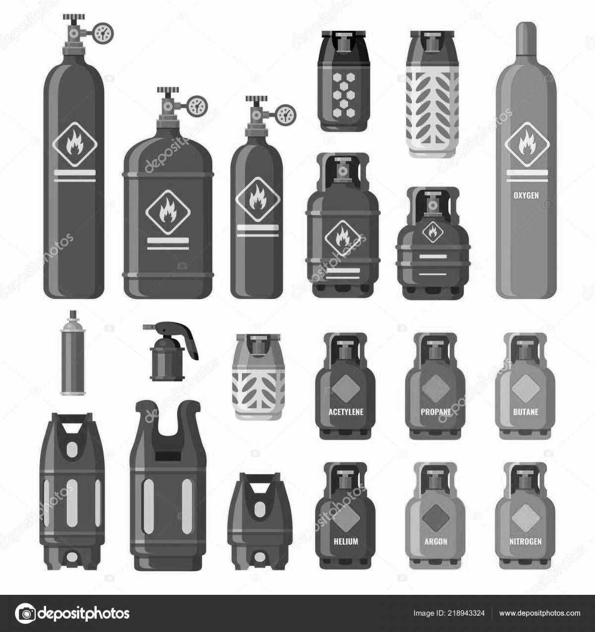 Fine gas cylinders coloring book