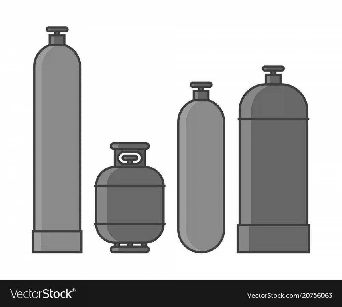Coloring gentle gas cylinders