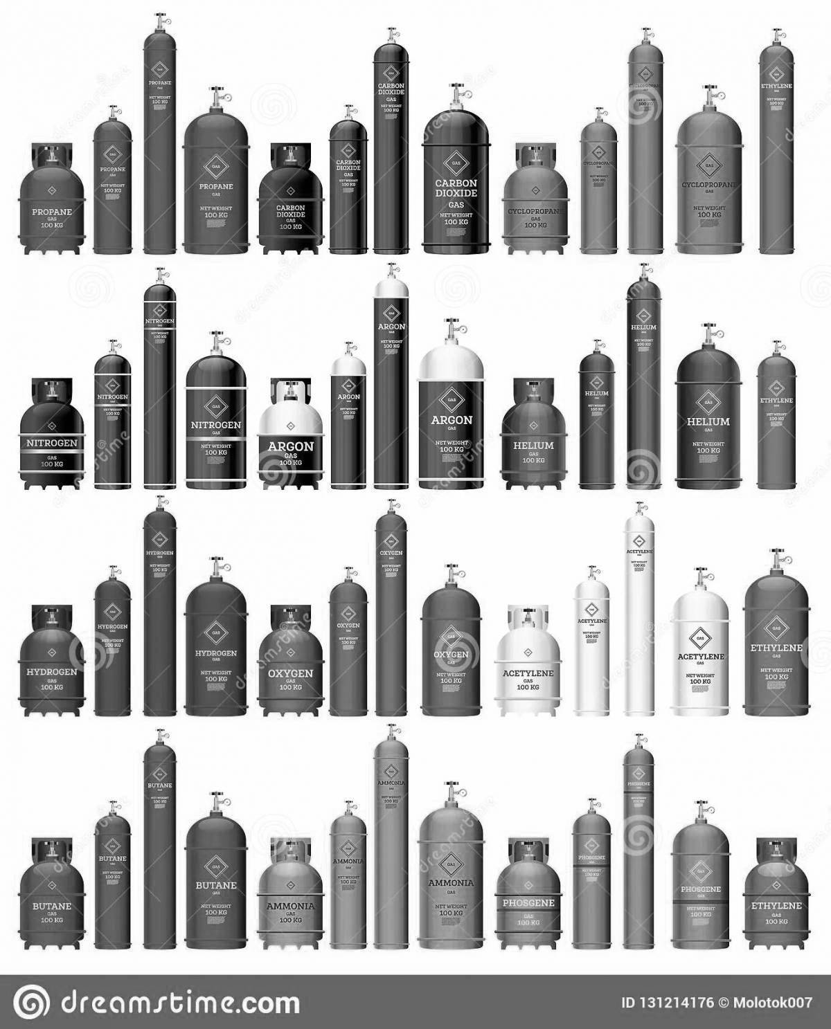 Detailed gas cylinder coloring page