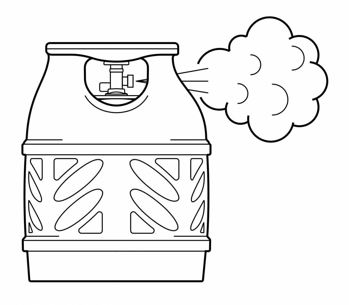 Coloring page unusual gas cylinders