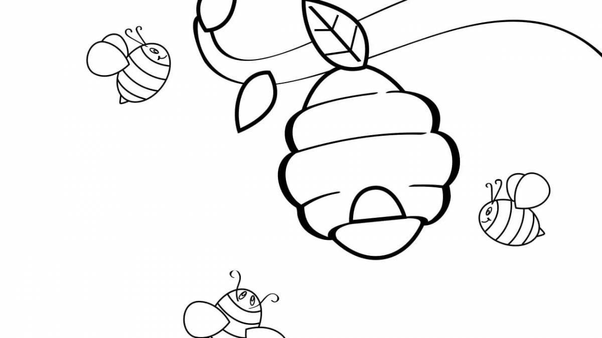 Violent cat and bee coloring book