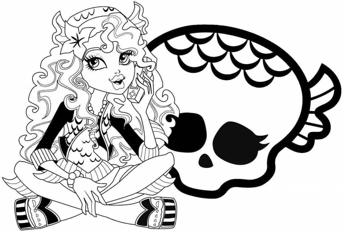 Adorable boxy boo monster coloring page