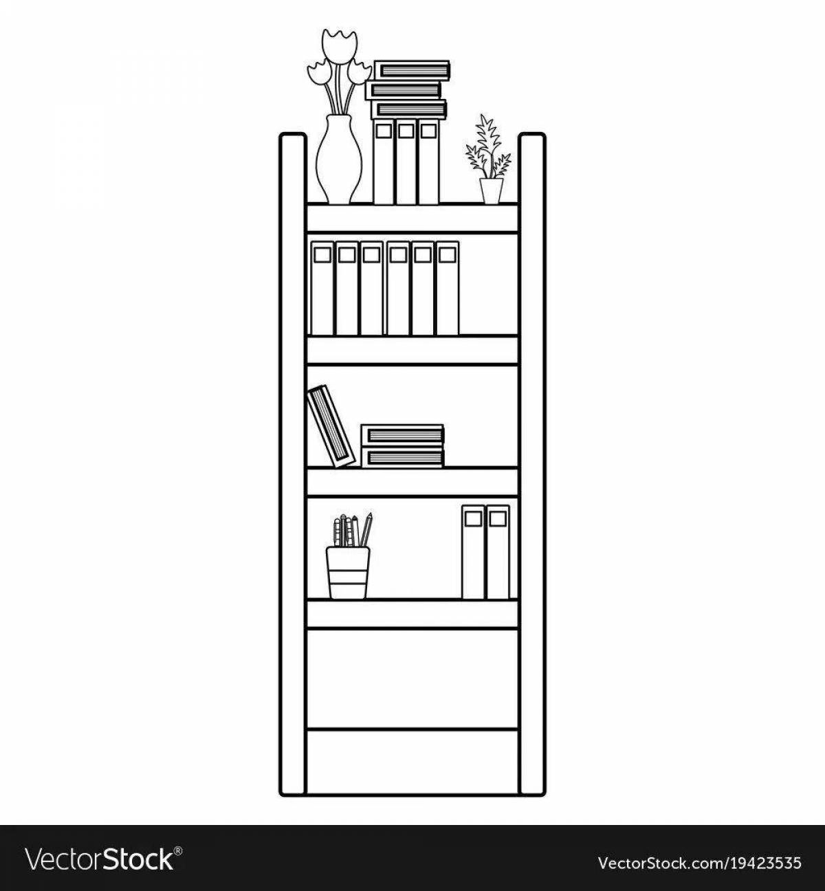 Книжный шкаф рисунок карандашом