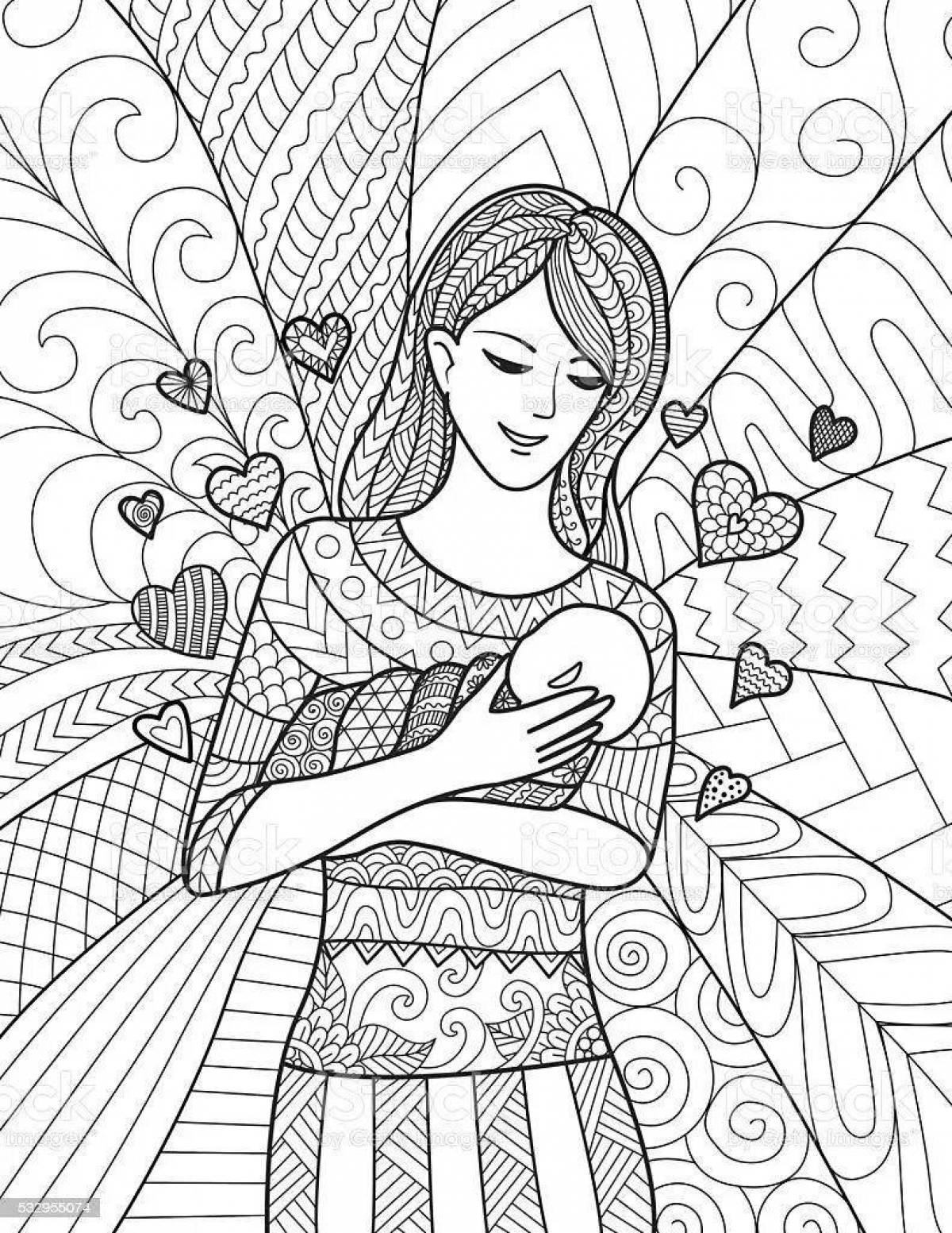 Pregnancy anti-aging coloring page
