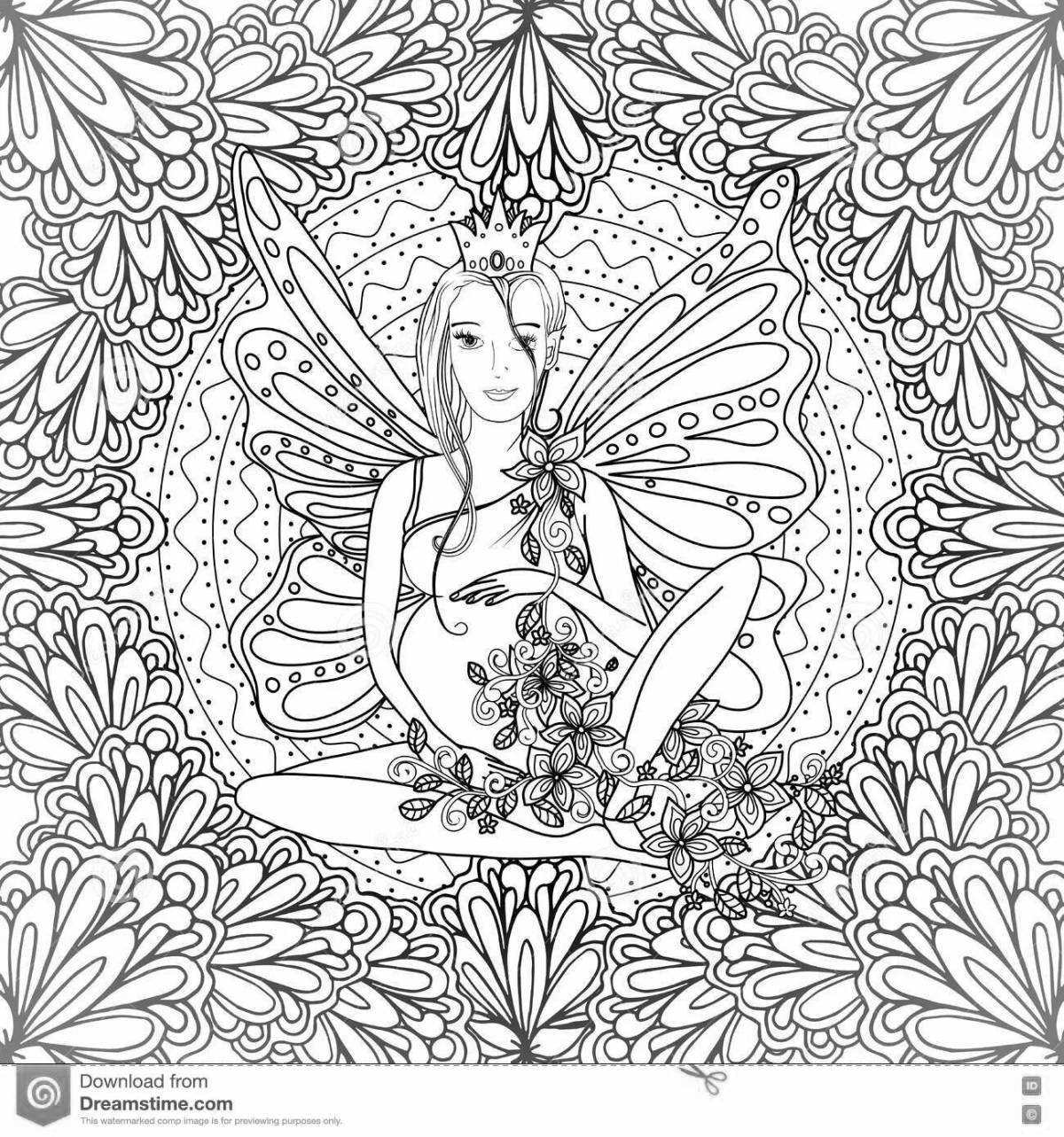 Comforting pregnancy coloring page