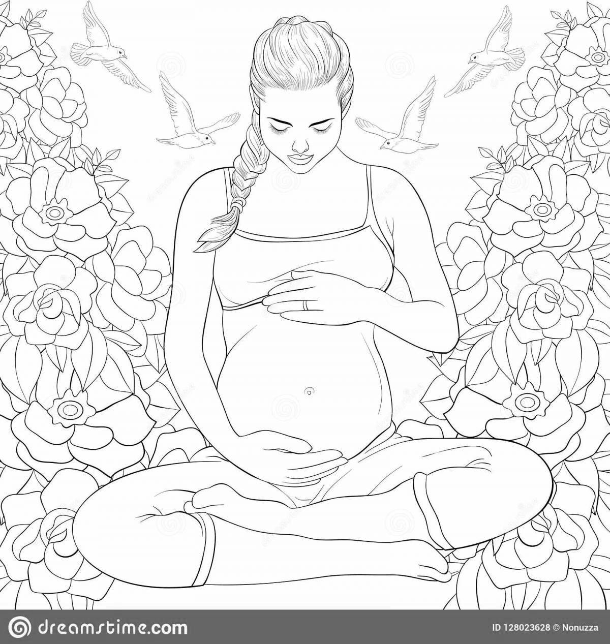 Pregnancy inspirational coloring book
