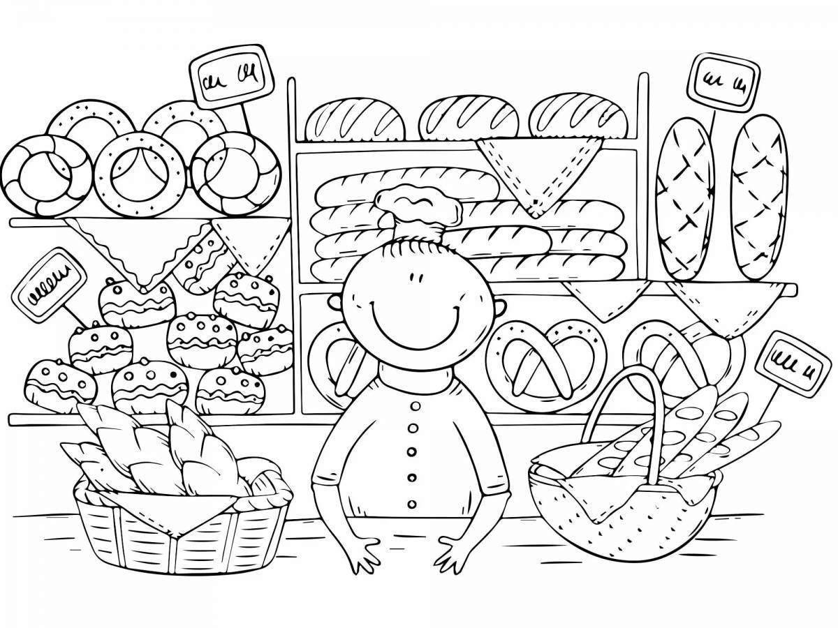 Invitation of a baker to bake bread coloring pages