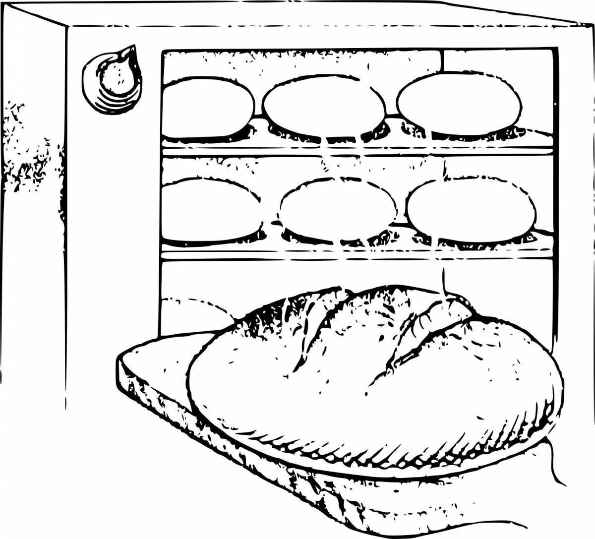 Coloring page seductive baker baking bread
