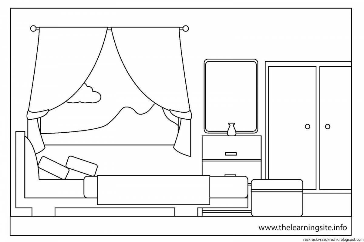 Color Explosion Housing Coloring Page for Toddlers