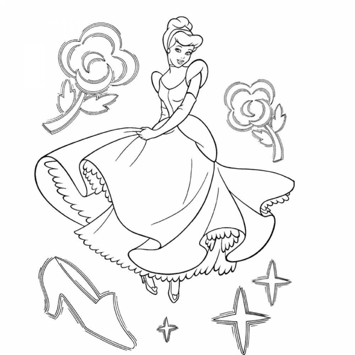 Glowing Cinderella Coloring Page 2015