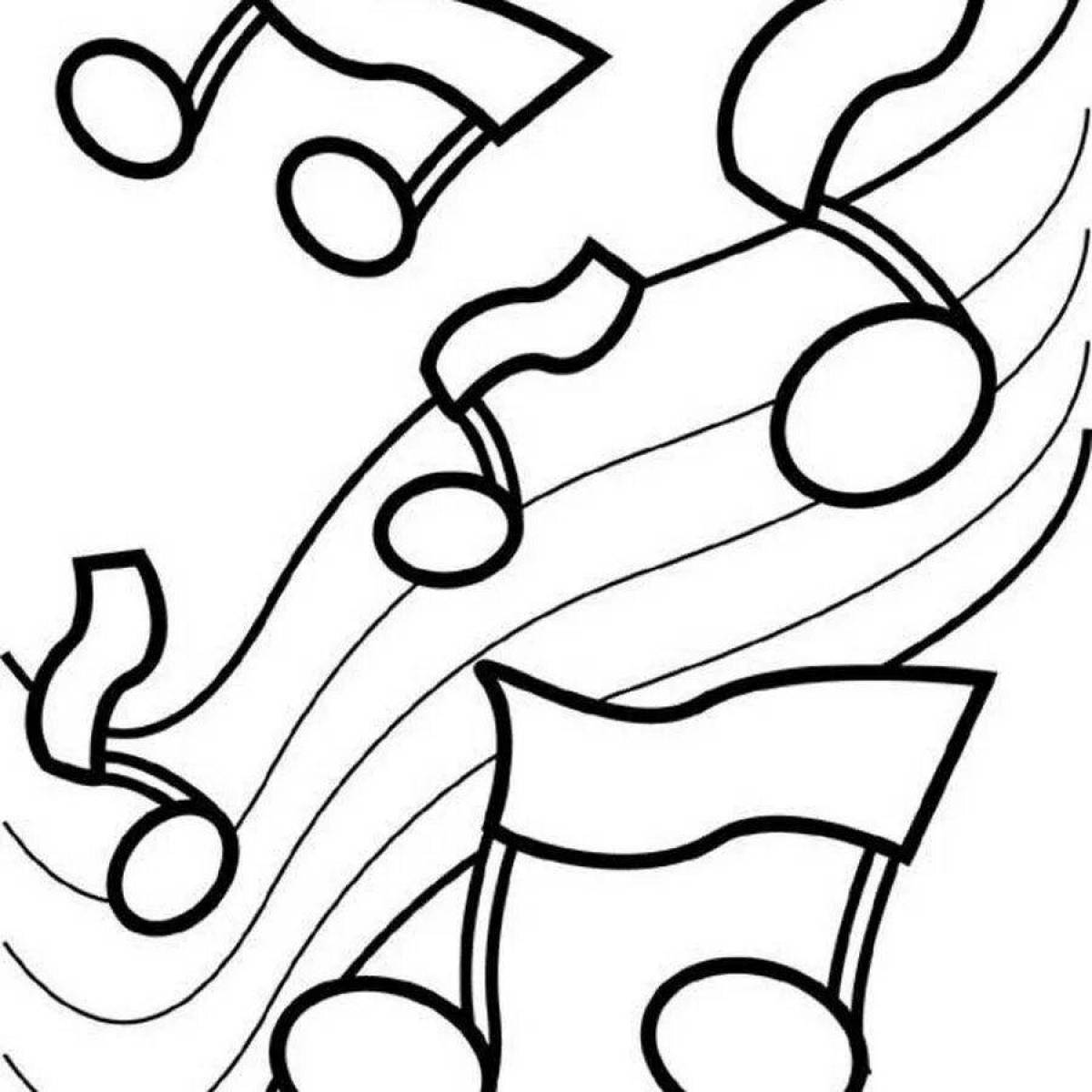Playful musical note coloring page