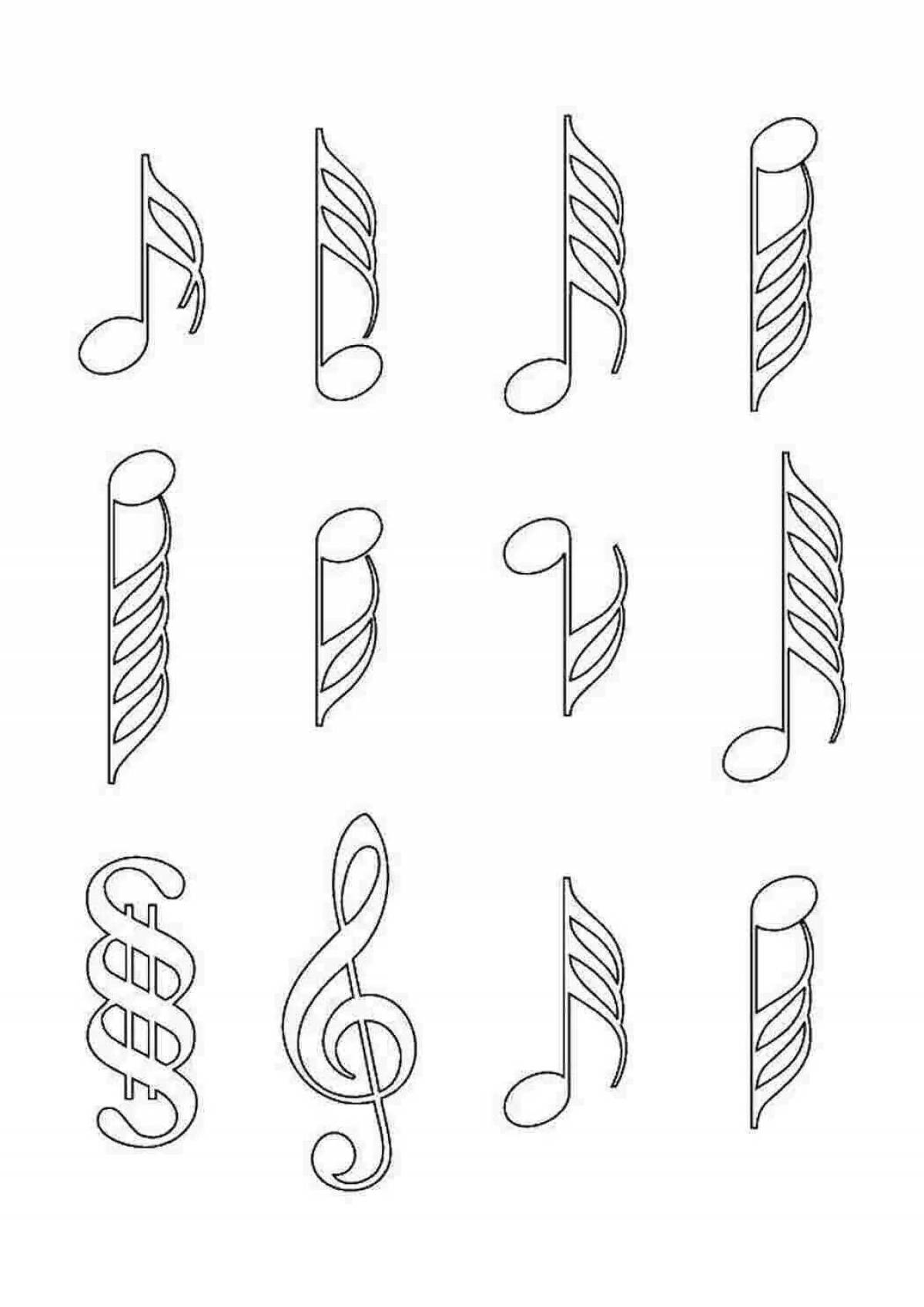 Coloring page festive musical note