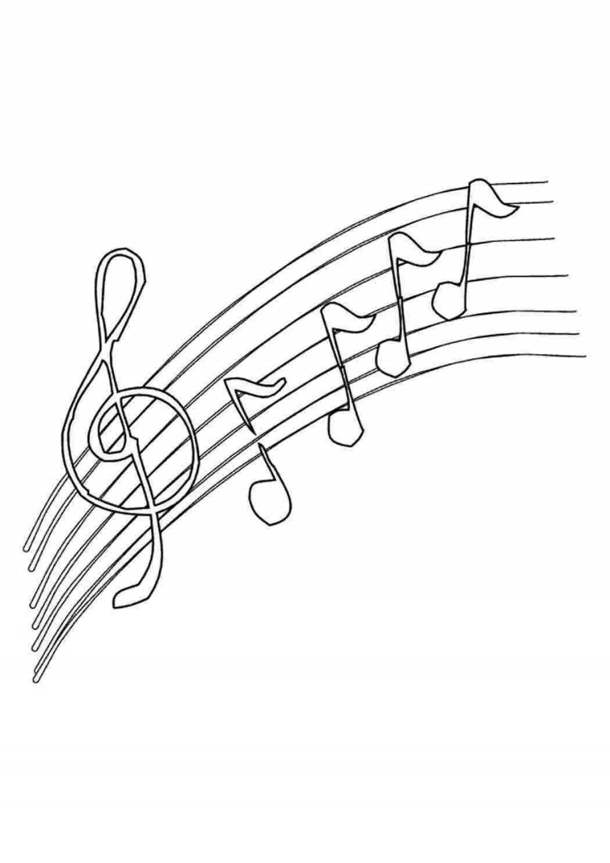 Coloring page charming musical note