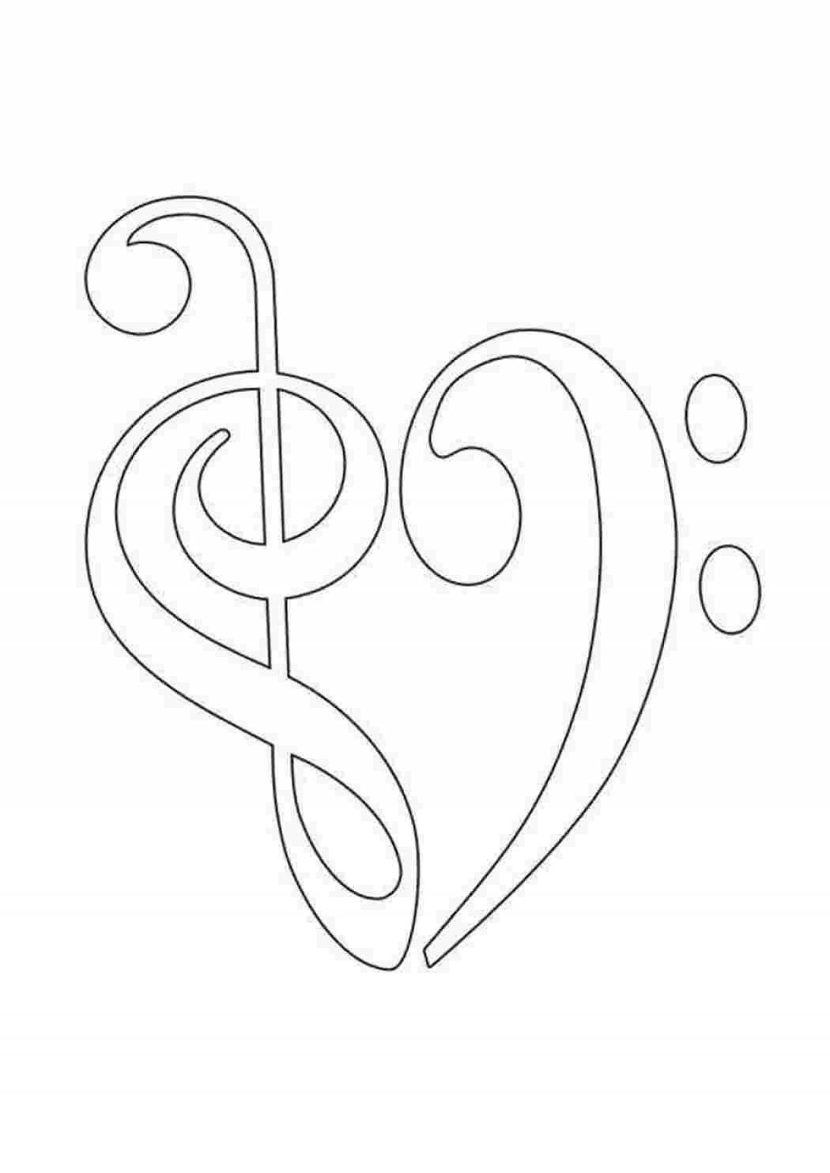 Coloring page joyful musical note