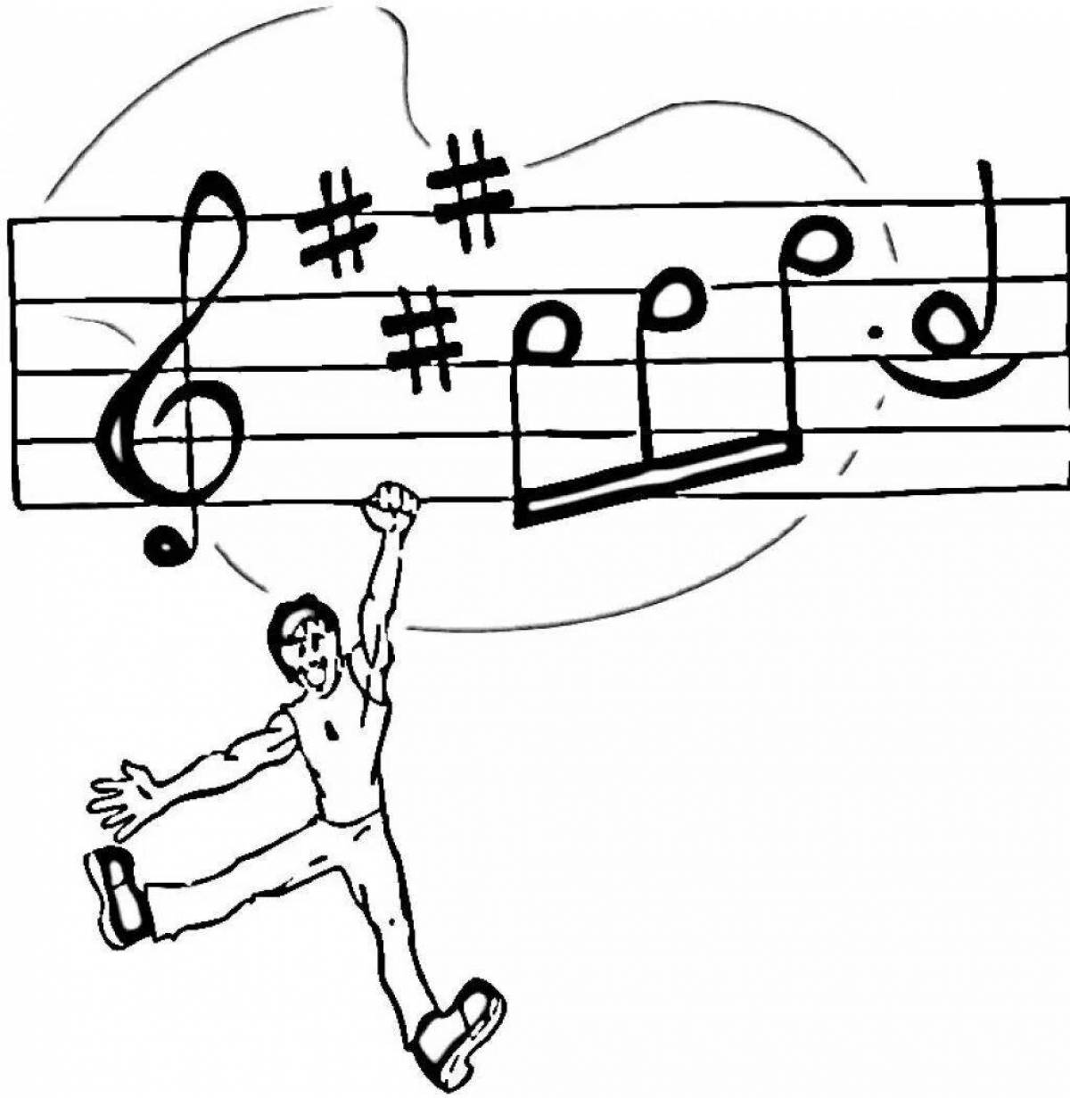 Live musical note coloring book