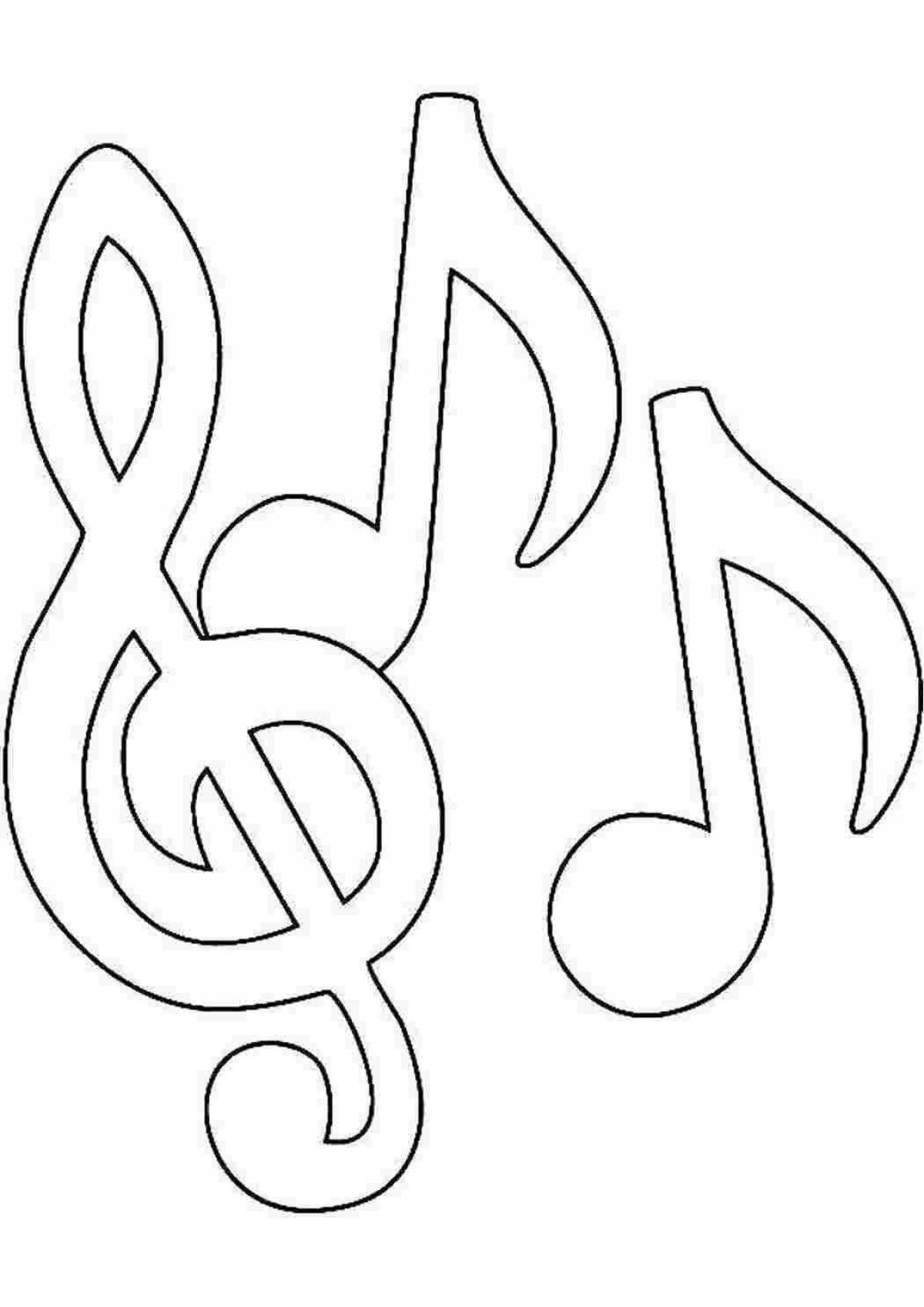Swinging musical note coloring page