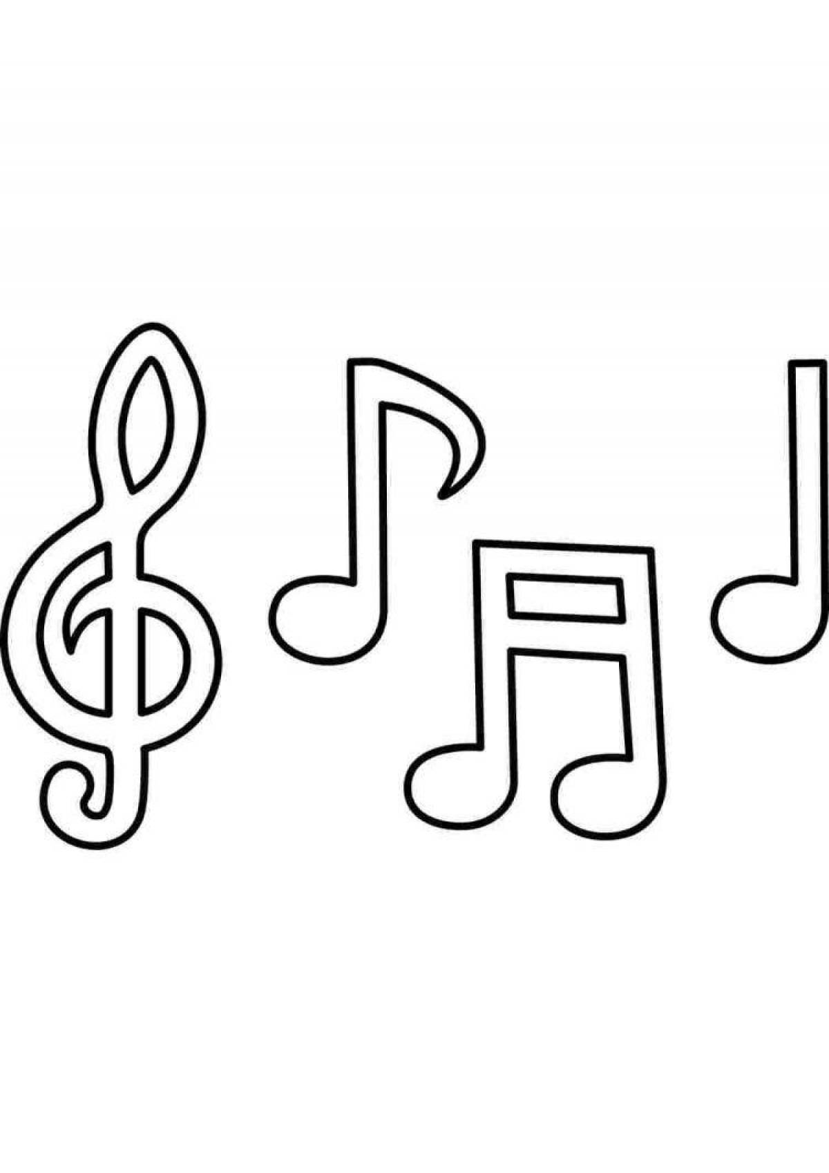 Colouring energetic musical note