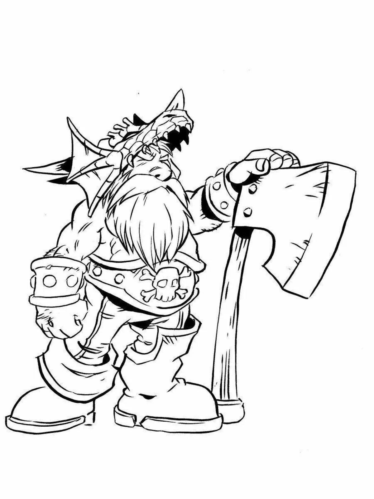 Playful warcraft coloring page