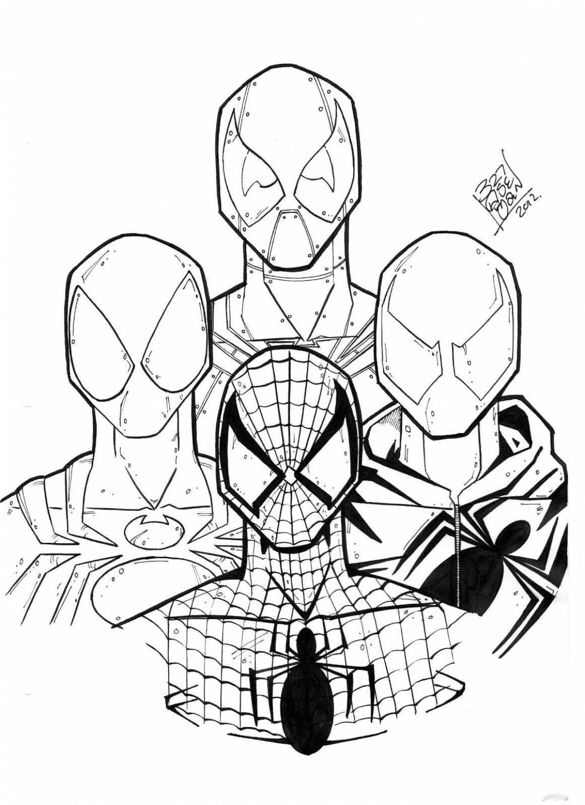 Spiderman living coloring page