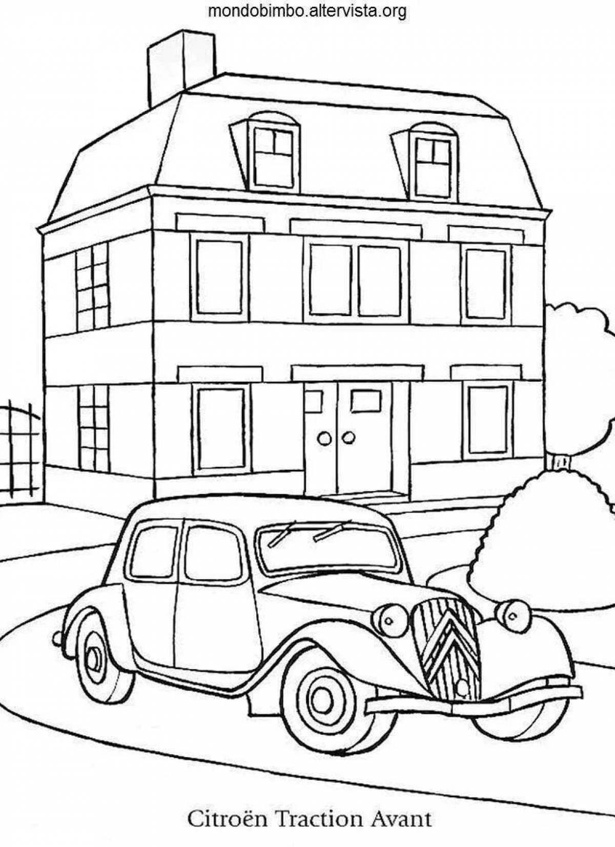 Colourful car coloring book