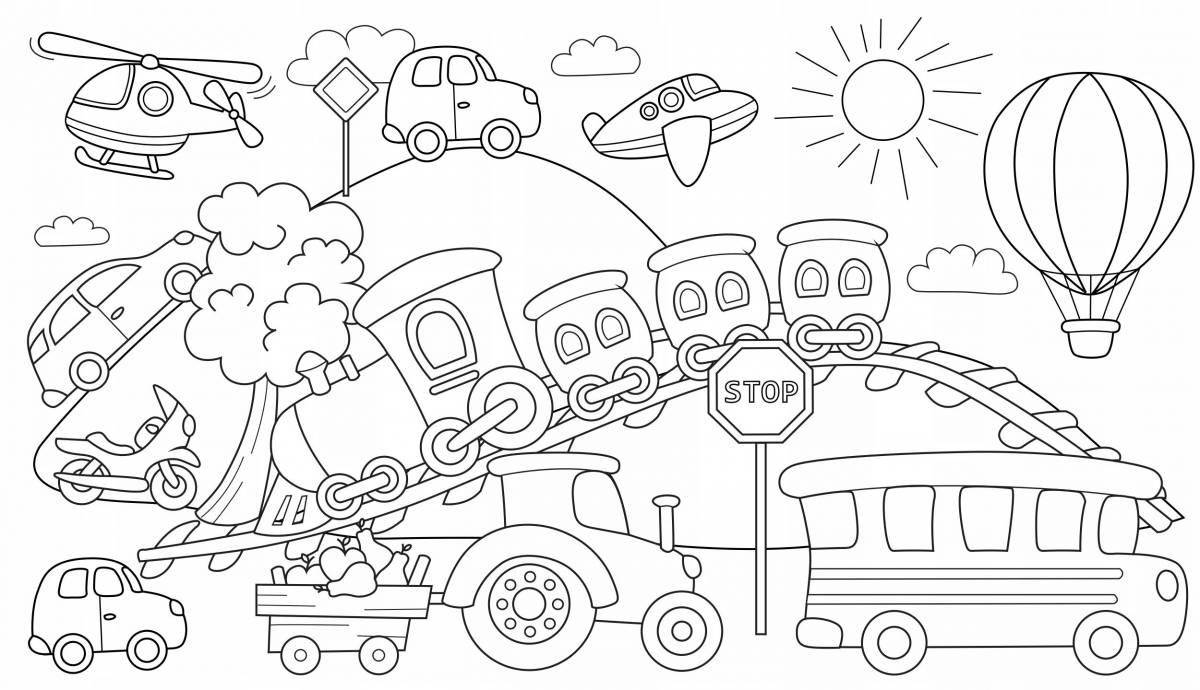 Coloring page nice city cars