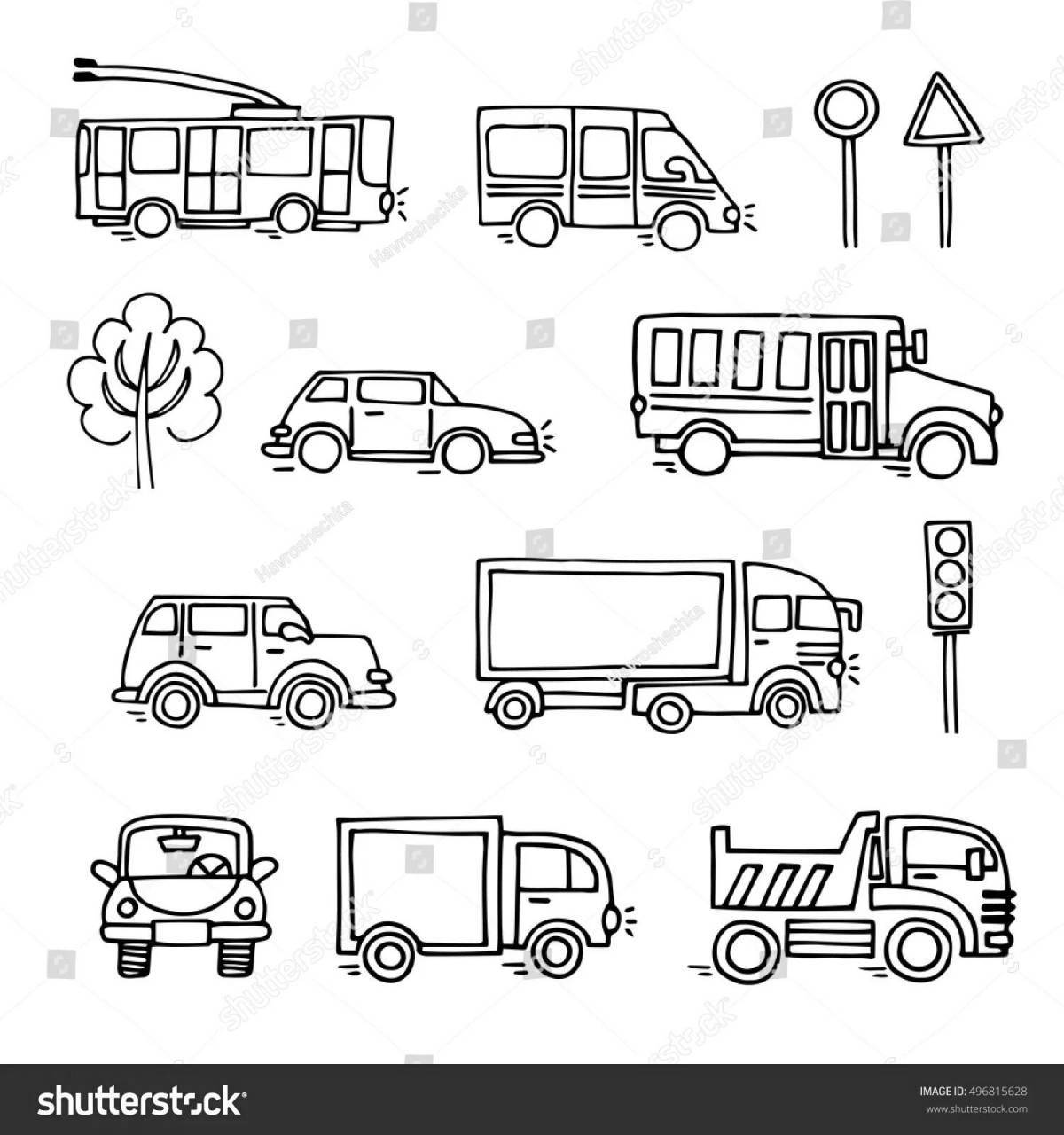 Coloring page nice city cars