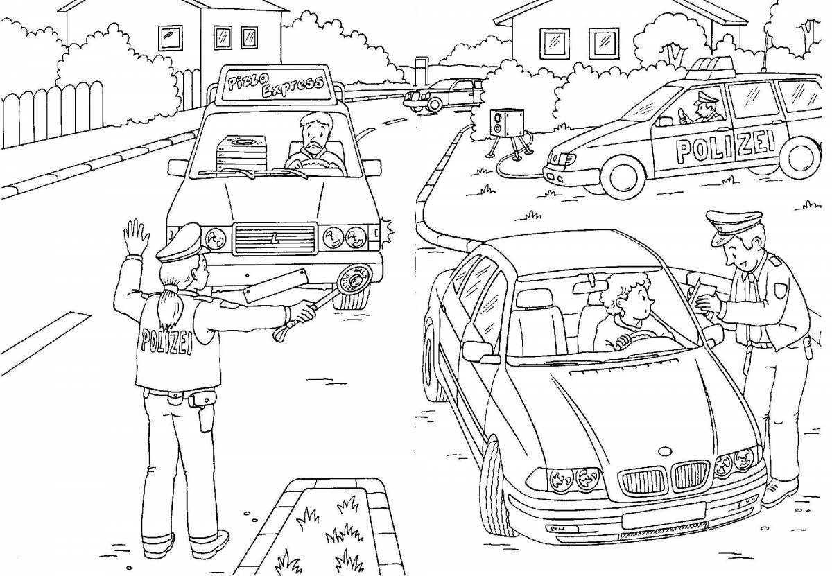 Grand city cars coloring book