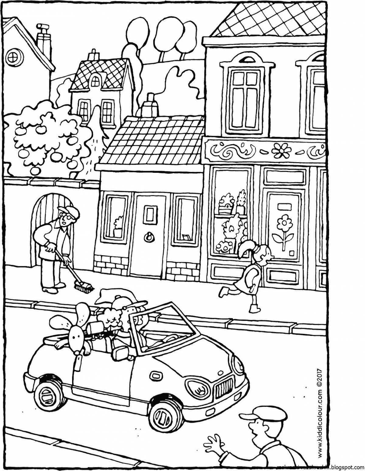 Gorgeous street cars coloring page