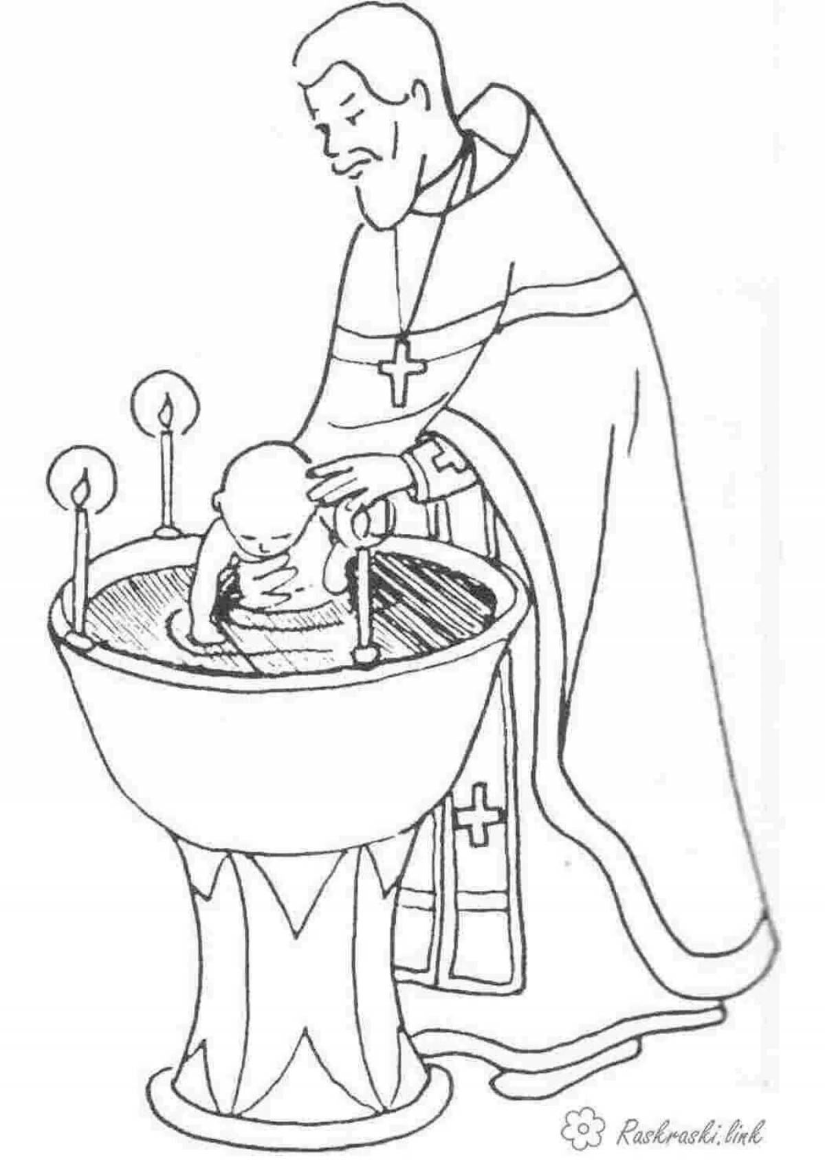 Luxury Baptism Coloring Page