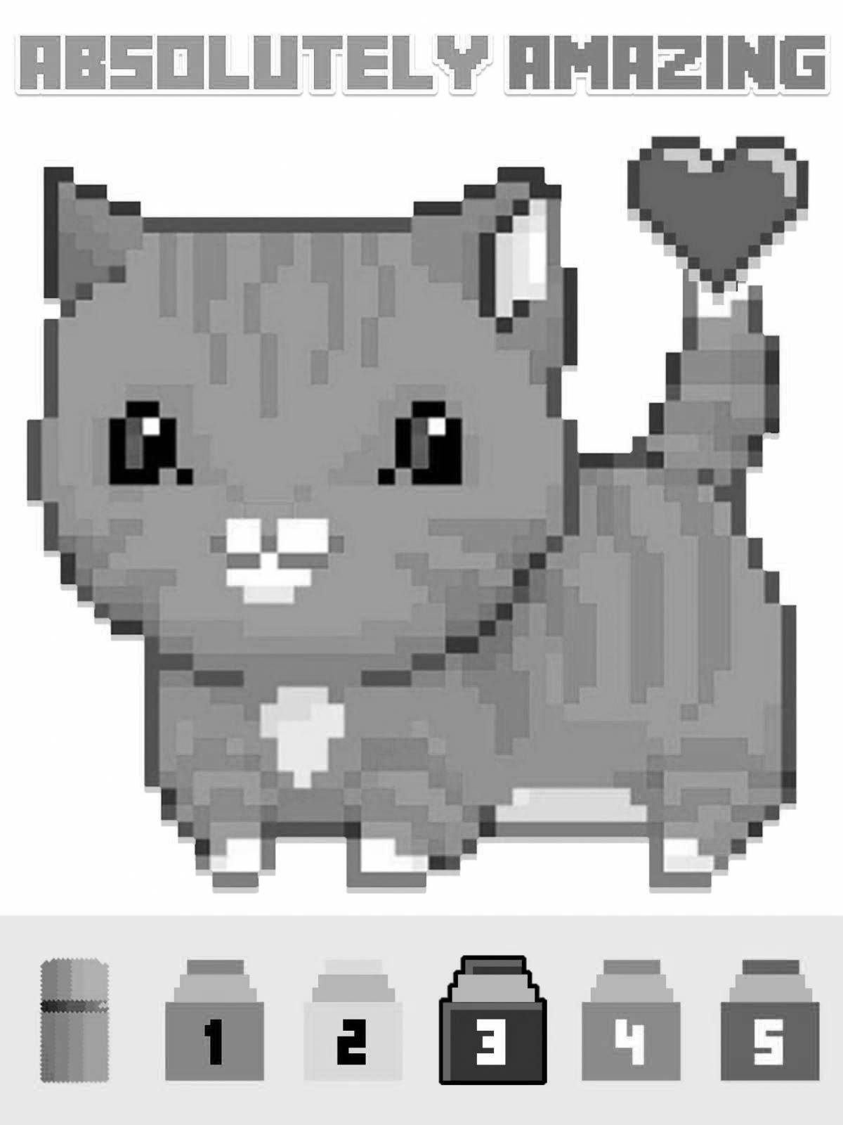 Attractive pixel art coloring page