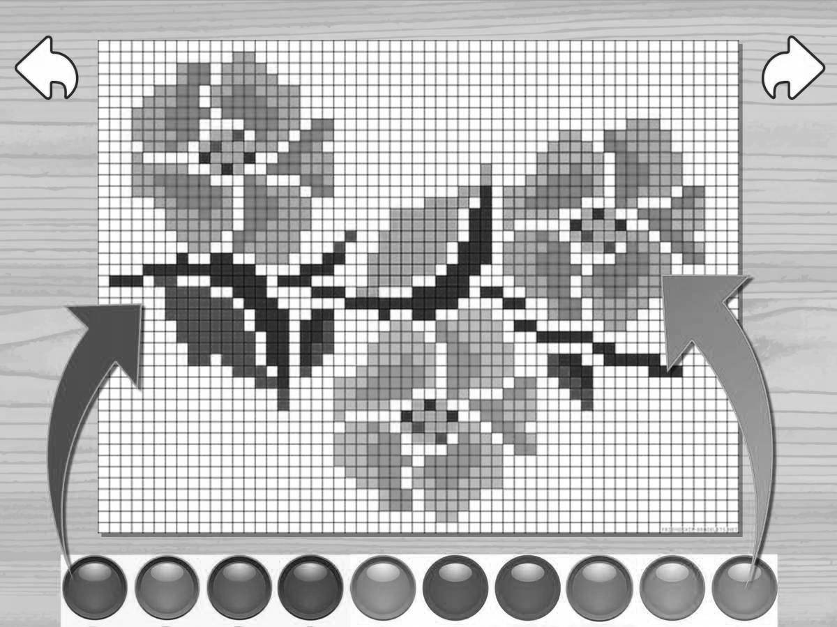 Красочная головоломка-раскраска pixel art