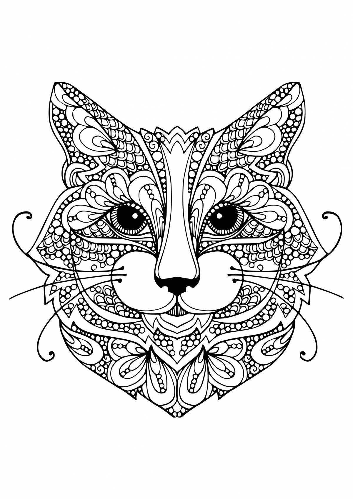 Adorable cat coloring page