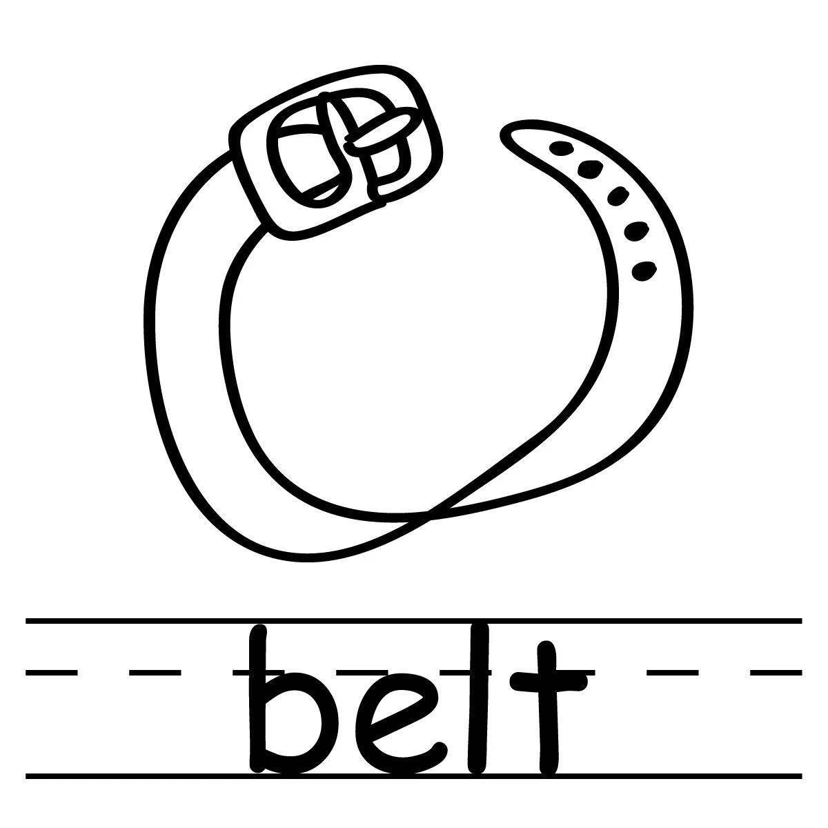Coloring page fun belt for kids
