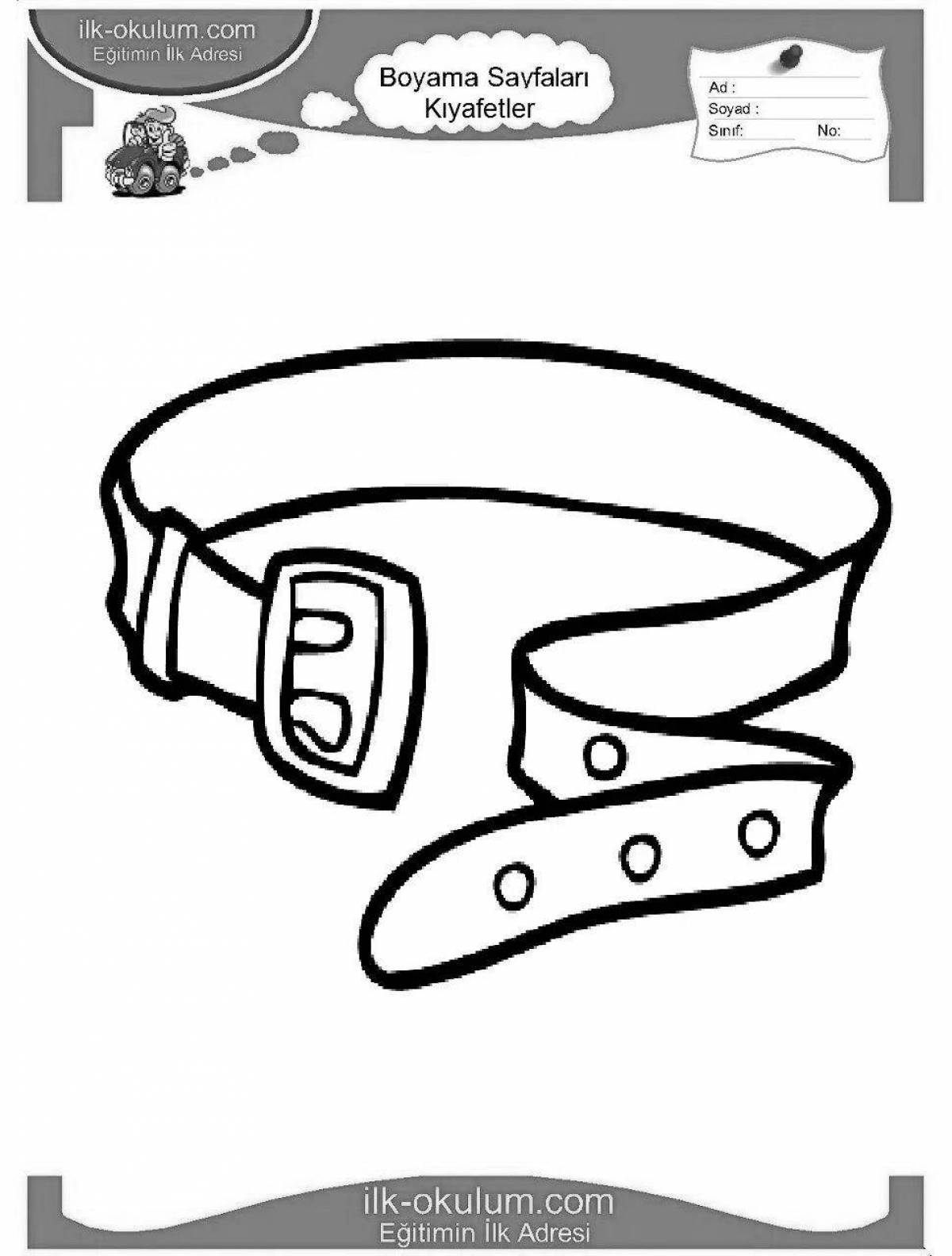 Coloring page of dazzling belt for students