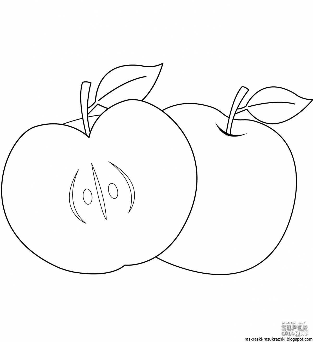 Fun apple coloring for kids